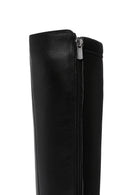 Women's Black Zippered Wedge Heeled Casual Leather Boots | Derimod