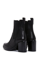 Kadın Siyah Deri Topuklu Chelsea Bot | Derimod