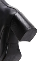 Women's Black Leather Heeled Boots | Derimod