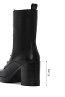 Women's Black Leather Heeled Boots | Derimod