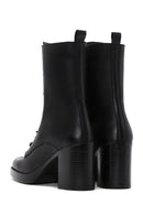 Women's Black Leather Heeled Boots | Derimod