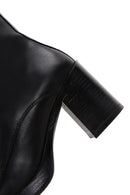 Women's Black Leather Heeled Boots | Derimod