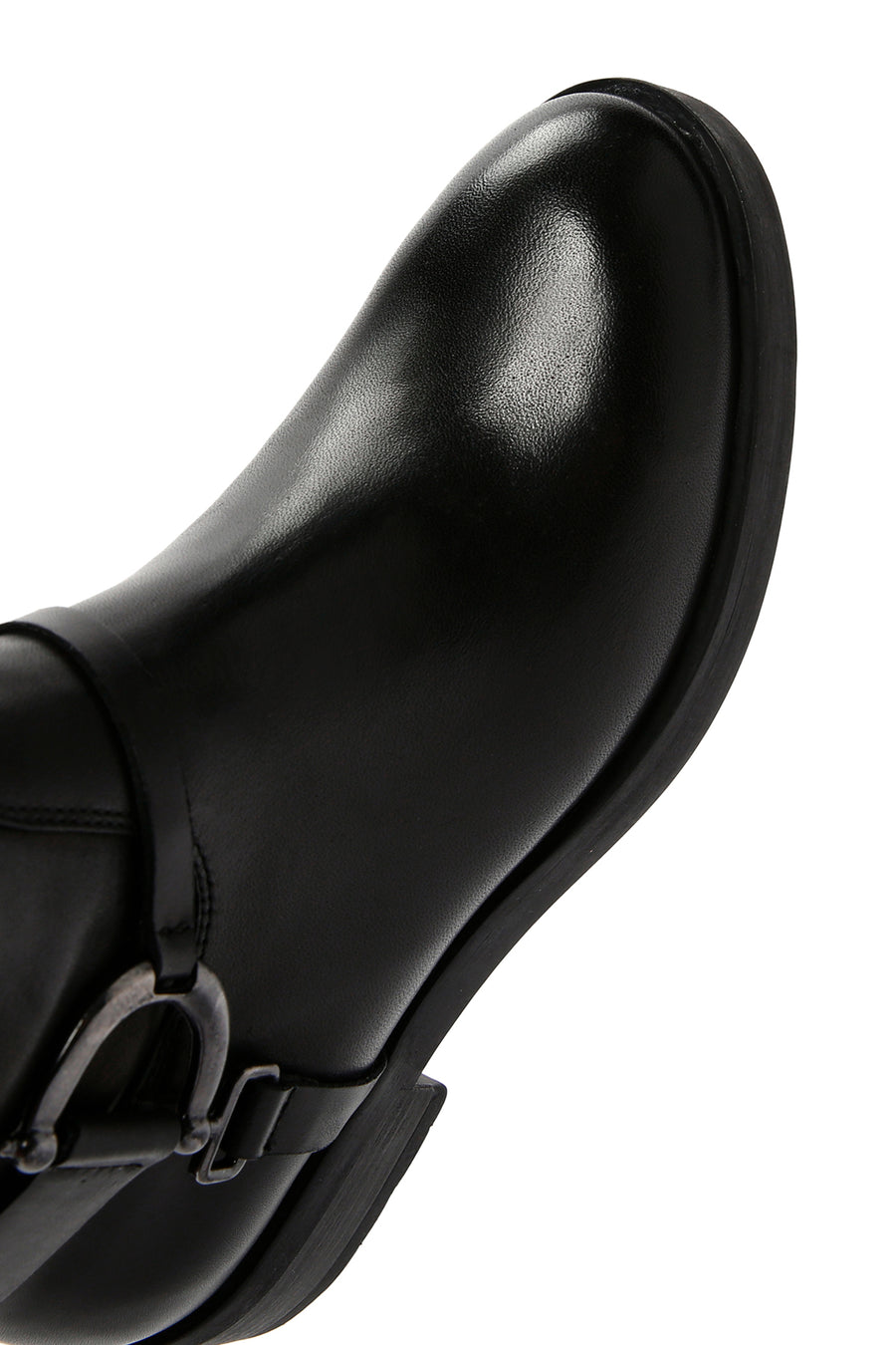 Kadın Siyah Fermuarlı Deri Çizme
