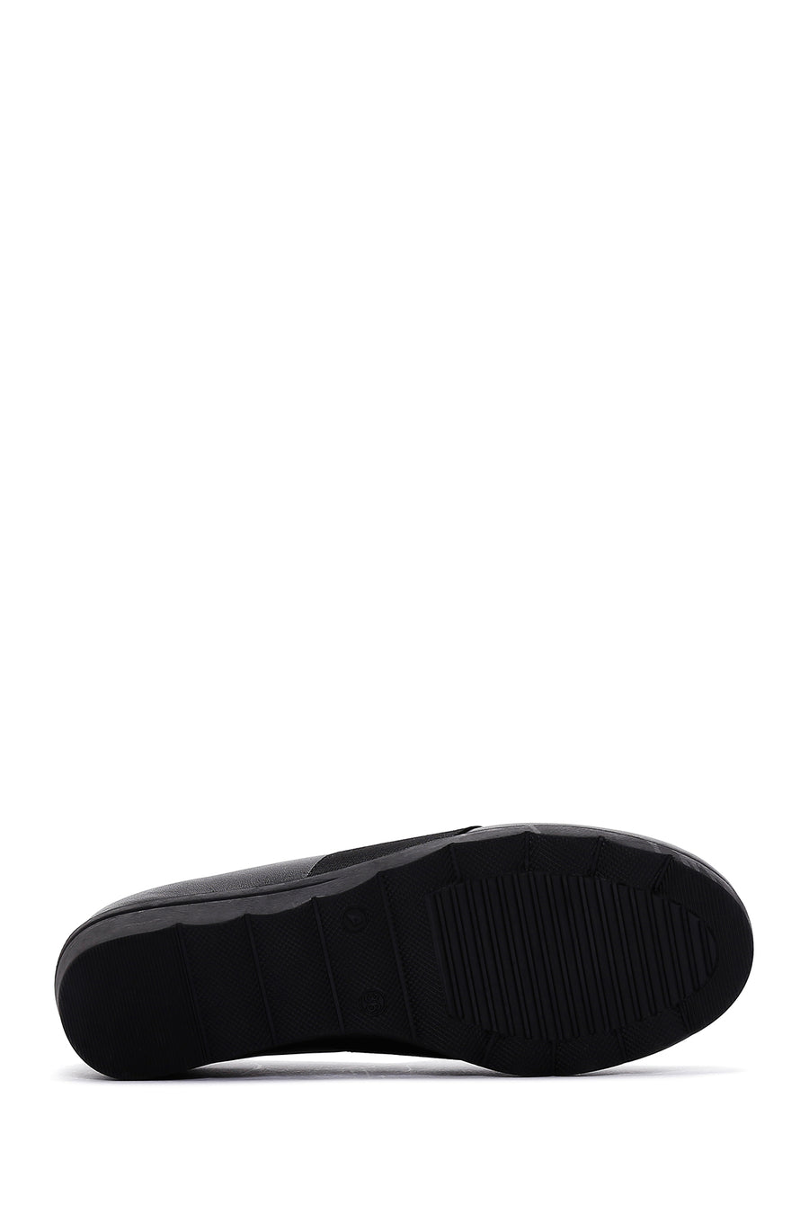 Kadın Siyah Deri Dolgu Topuk Comfort Ayakkabı