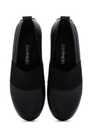 Woman Black Leather Wedge Heel Comfort Shoes | Derimod