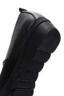 Woman Black Leather Wedge Heel Comfort Shoes | Derimod