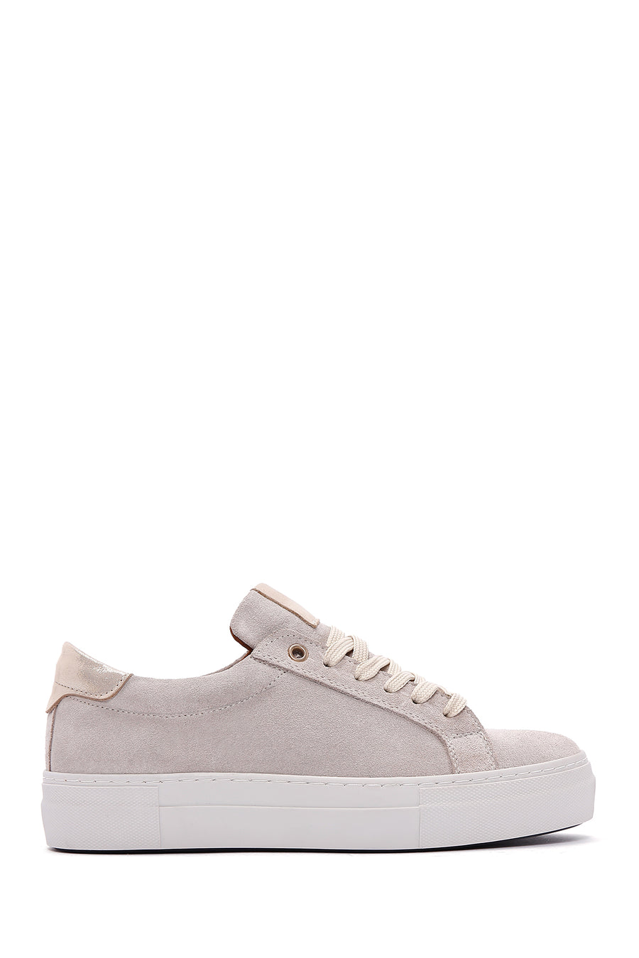 Kadın Bej Süet Deri Kalın Tabanlı Sneaker 23WFD370010 | Derimod