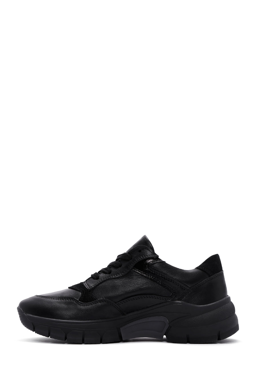 Women's Black Leather Sneaker