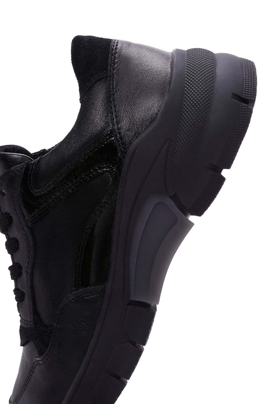 Women's Black Leather Sneaker