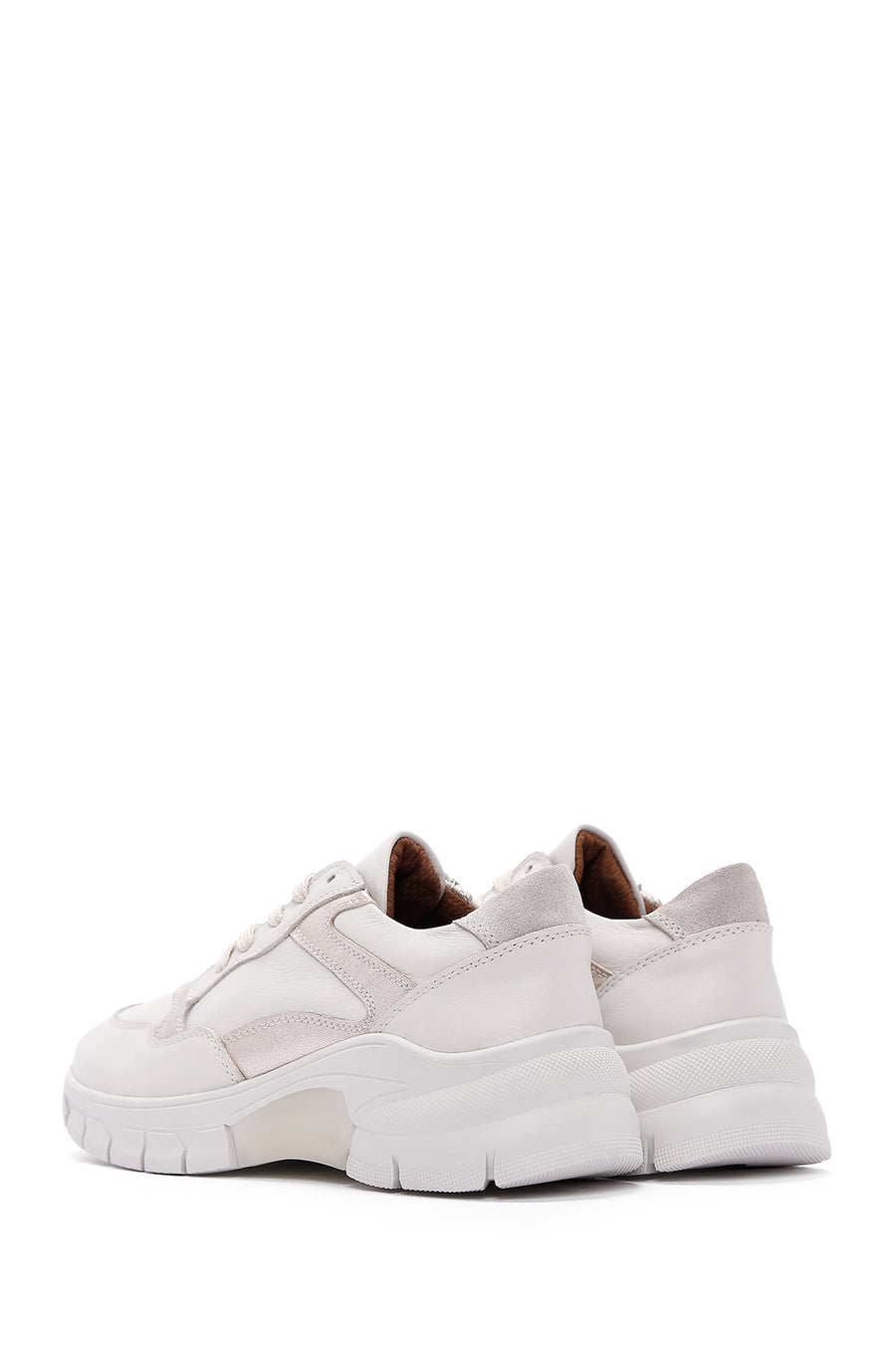 Kadın Bej Deri Sneaker