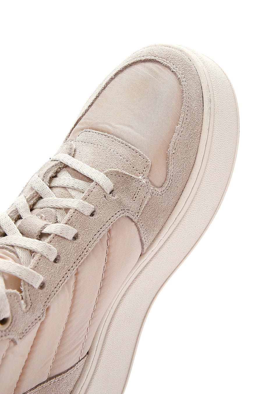 Kadın Bej Kalın Tabanlı Deri Sneaker Bot