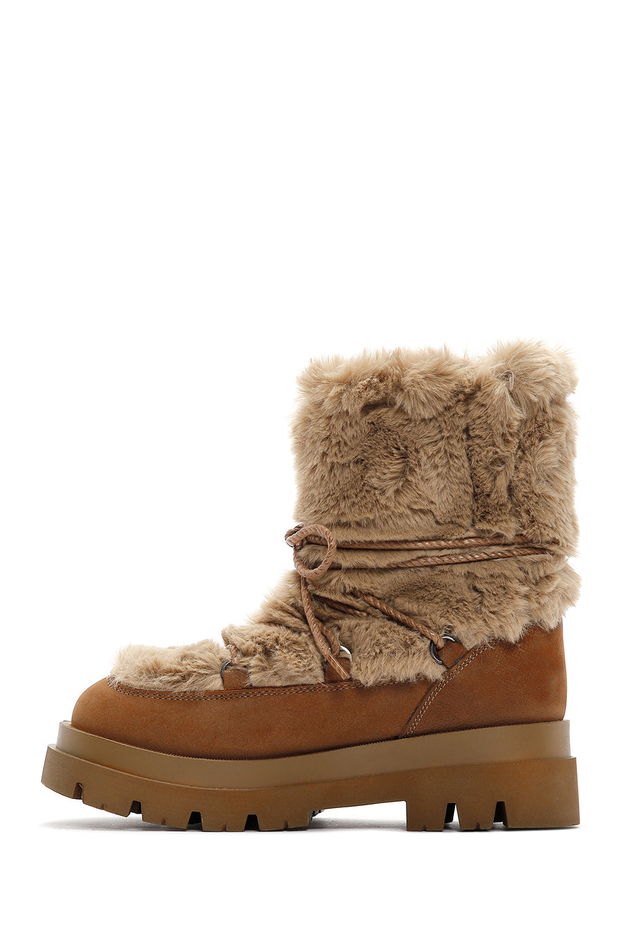 Women's Brown Plush Suede Leather Boots