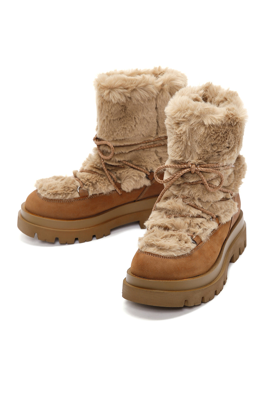Women's Brown Plush Suede Leather Boots
