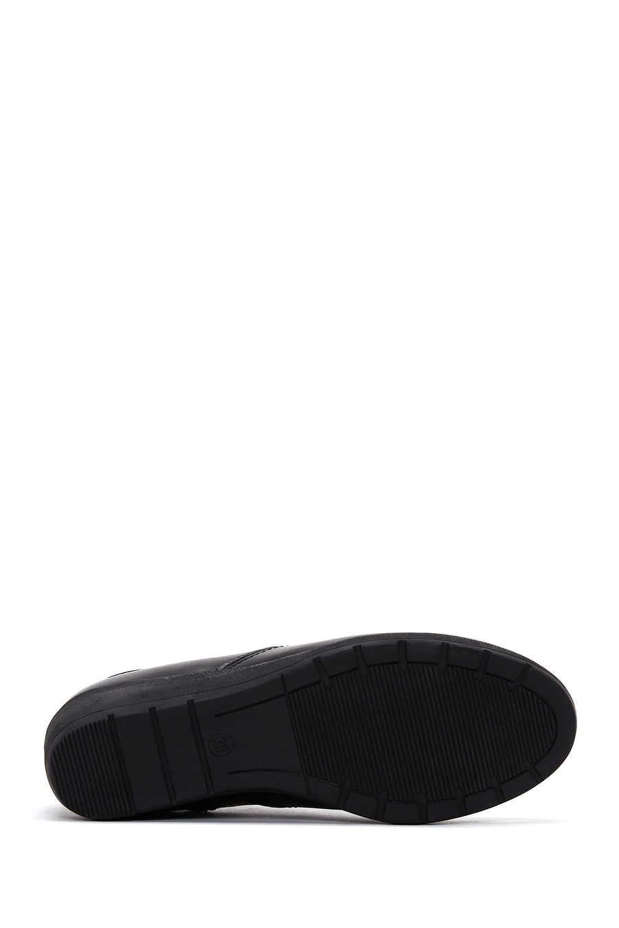 Women's Black Leather Wedge Heel Boots