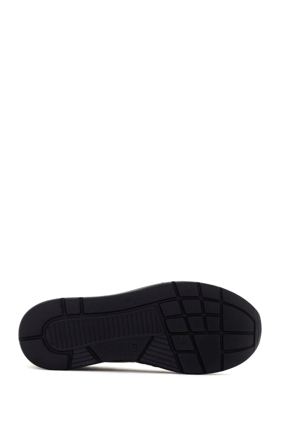 Kadın Siyah Kalın Tabanlı Deri Casual Sneaker