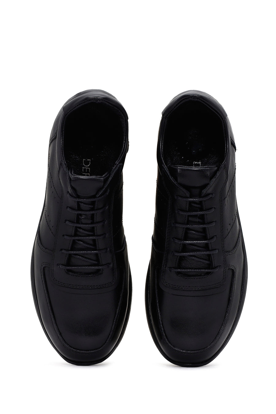 Kadın Siyah Kalın Tabanlı Deri Casual Sneaker
