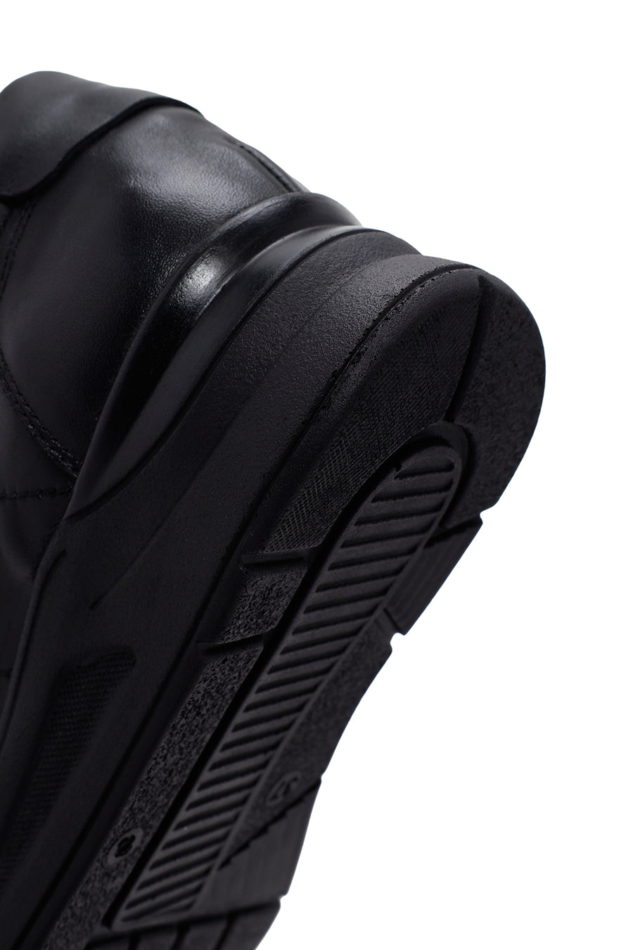 Kadın Siyah Kalın Tabanlı Deri Casual Sneaker