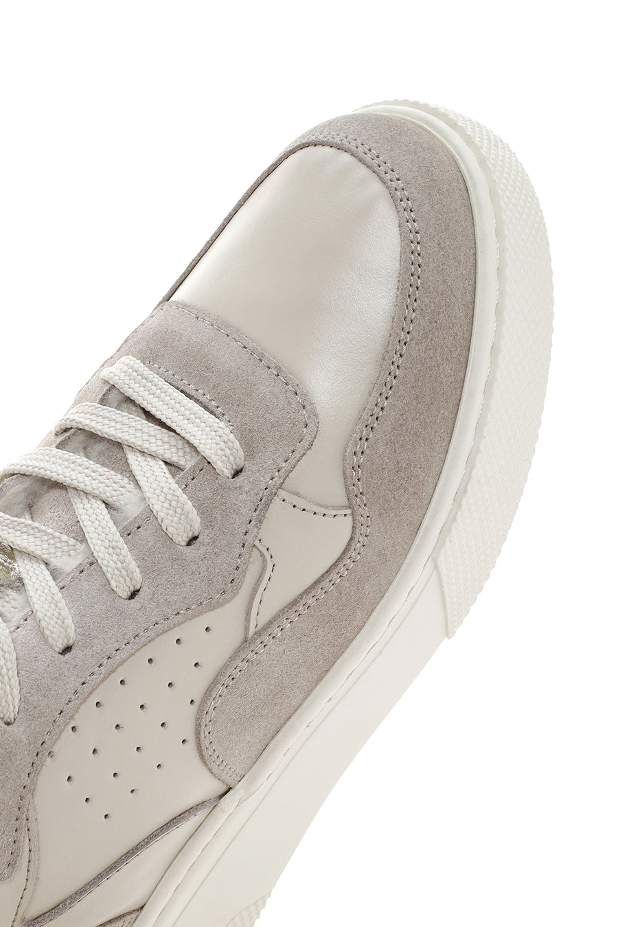Kadın Bej Kalın Tabanlı Kürklü Deri Sneaker