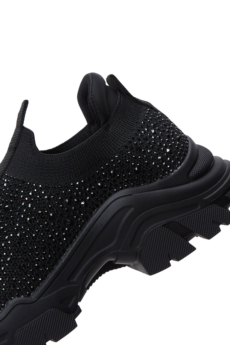 Kadın Siyah Taşlı Kalın Tabanlı Sneaker