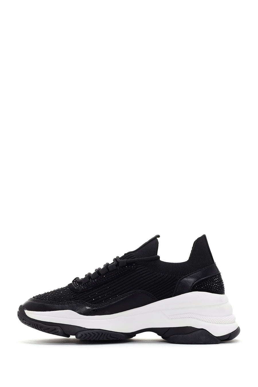 Women's Black Thick Soled Sneaker