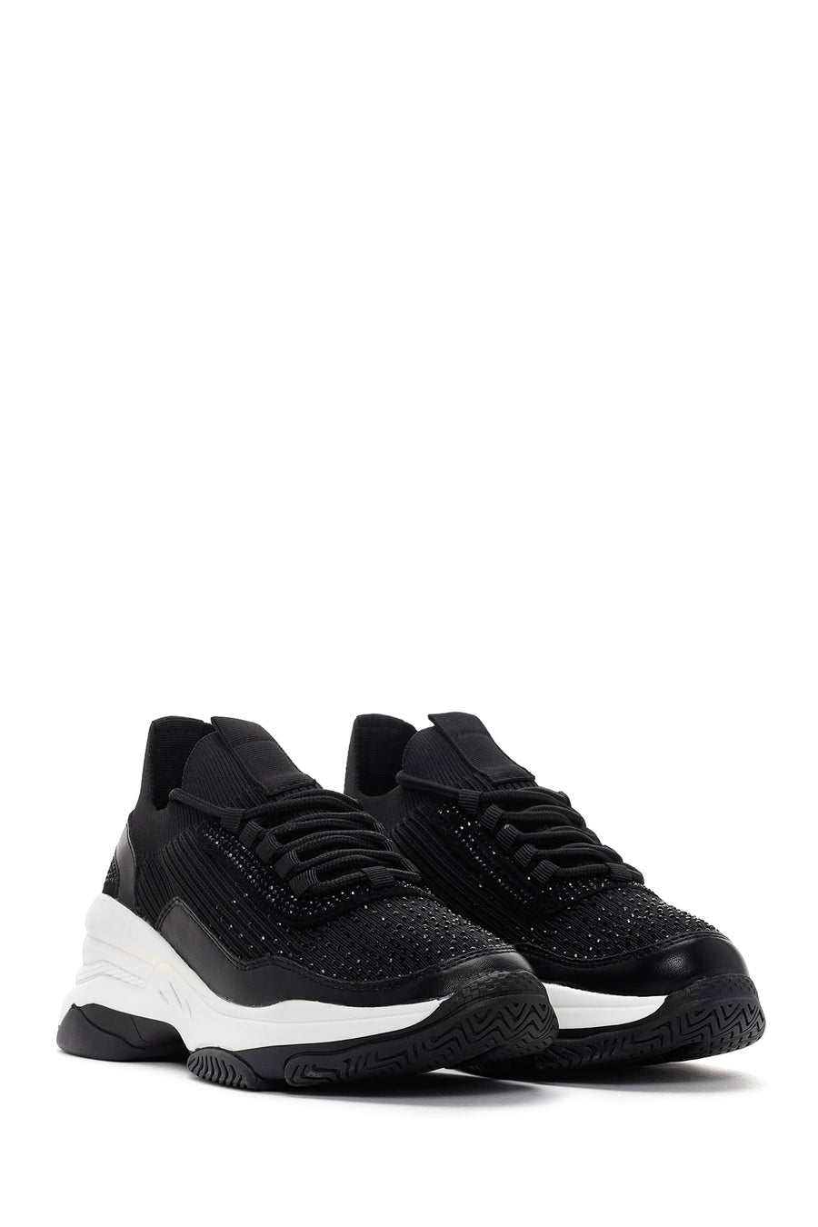 Women's Black Thick Soled Sneaker