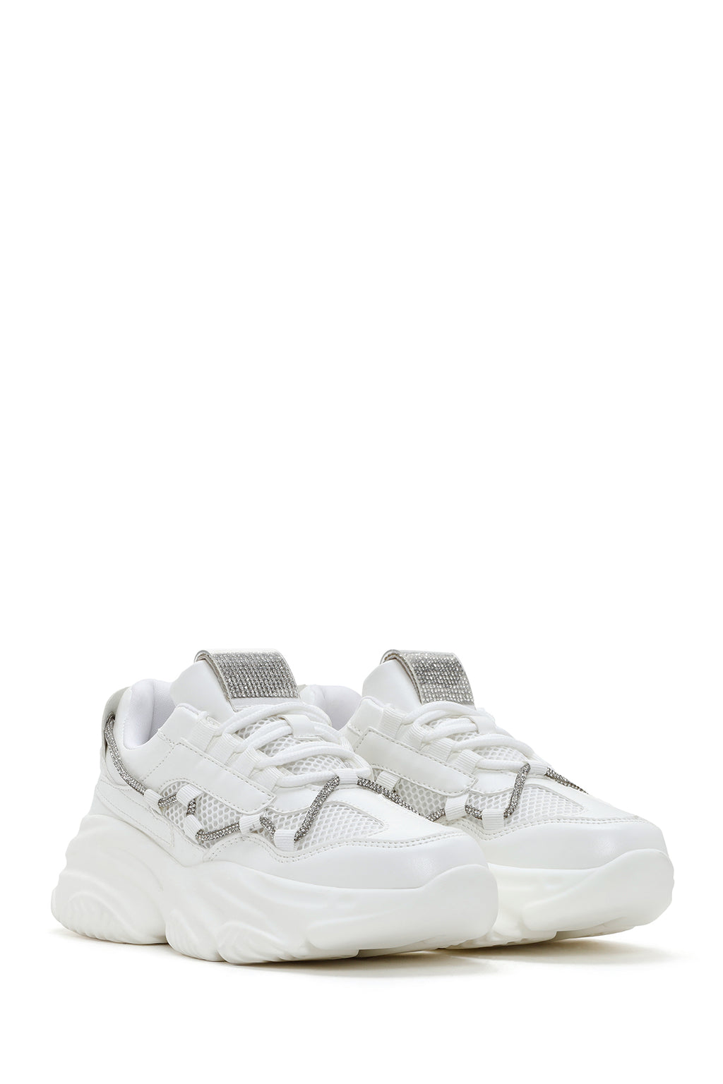 Kadın Beyaz Kalın Tabanlı Sneaker