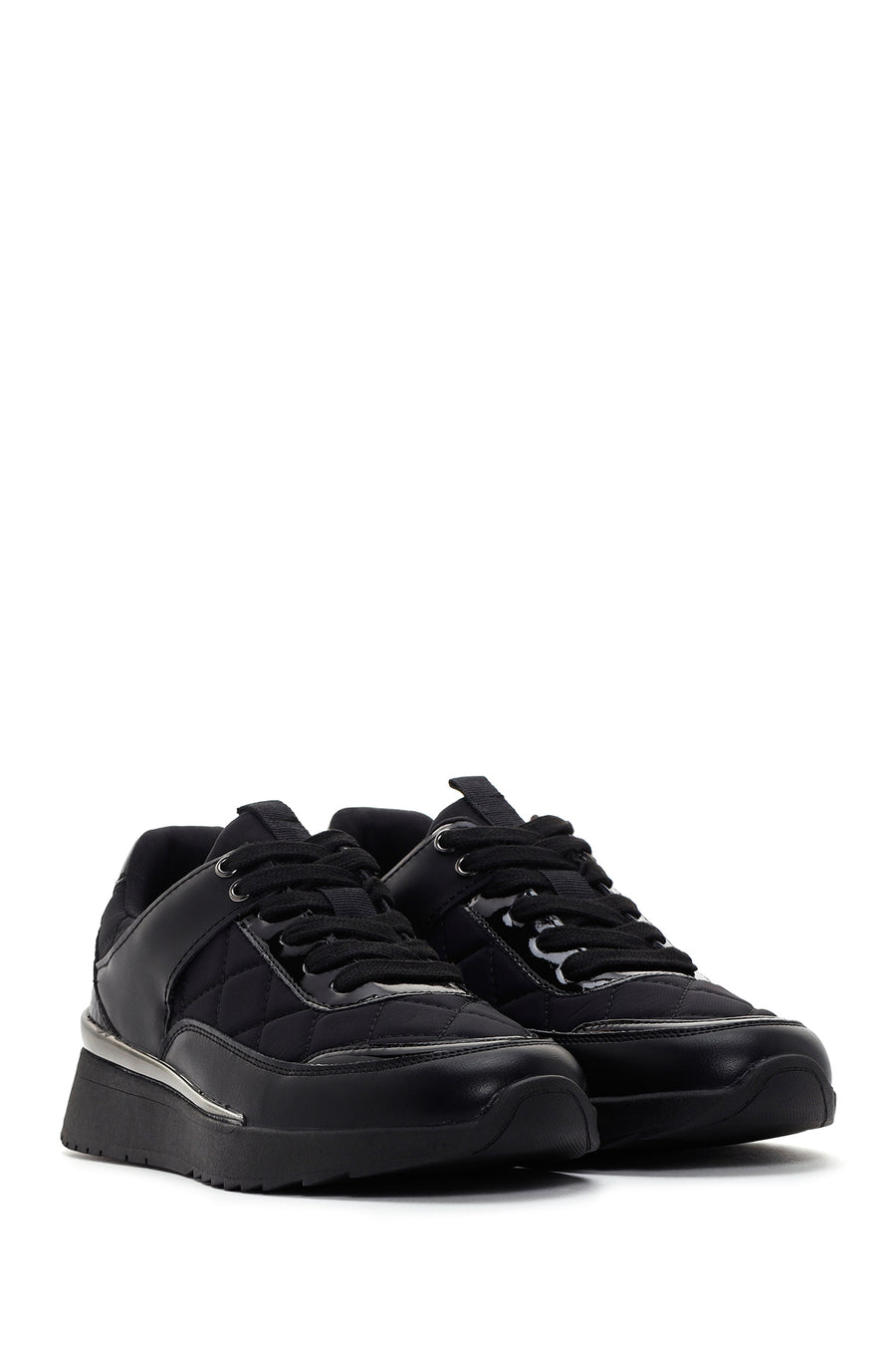 Women's Black Thick Soled Sneaker