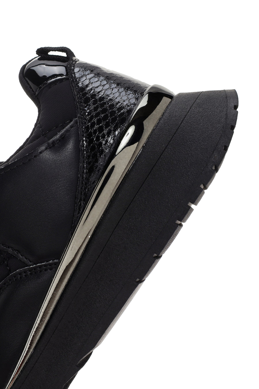 Women's Black Thick Soled Sneaker