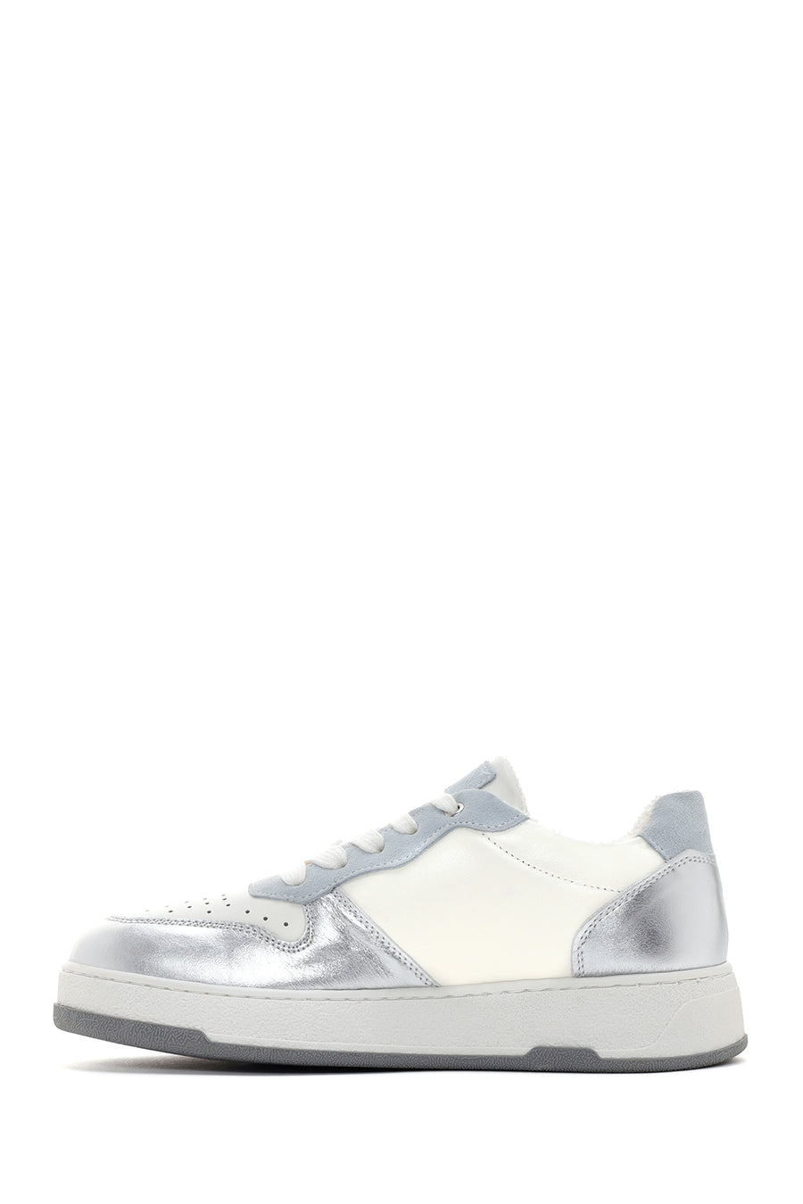 Women's Silver Leather Sneaker