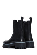 Women's Black Leather Thick Soled Chelsea Boots | Derimod
