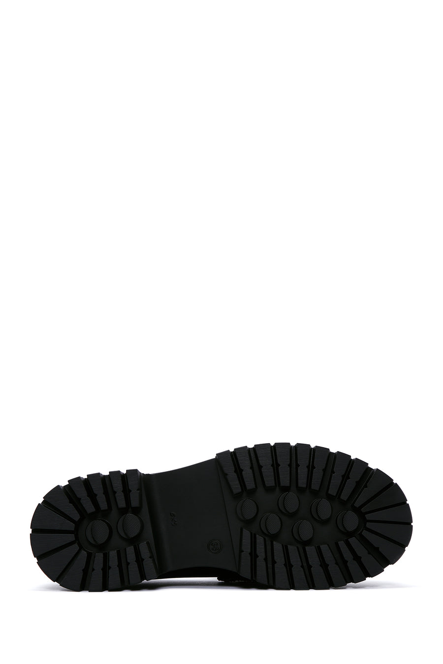 Kadın Siyah Rugan Deri Taşlı Maskülen Loafer