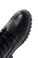 Kadın Siyah Kalın Tabanlı Deri Postal Bot | Derimod