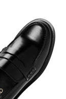 Women's Black Leather Casual Loafer | Derimod