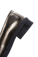 Women's Gold Leather Casual Loafer | Derimod