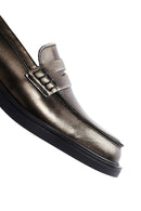 Women's Gold Leather Casual Loafer | Derimod