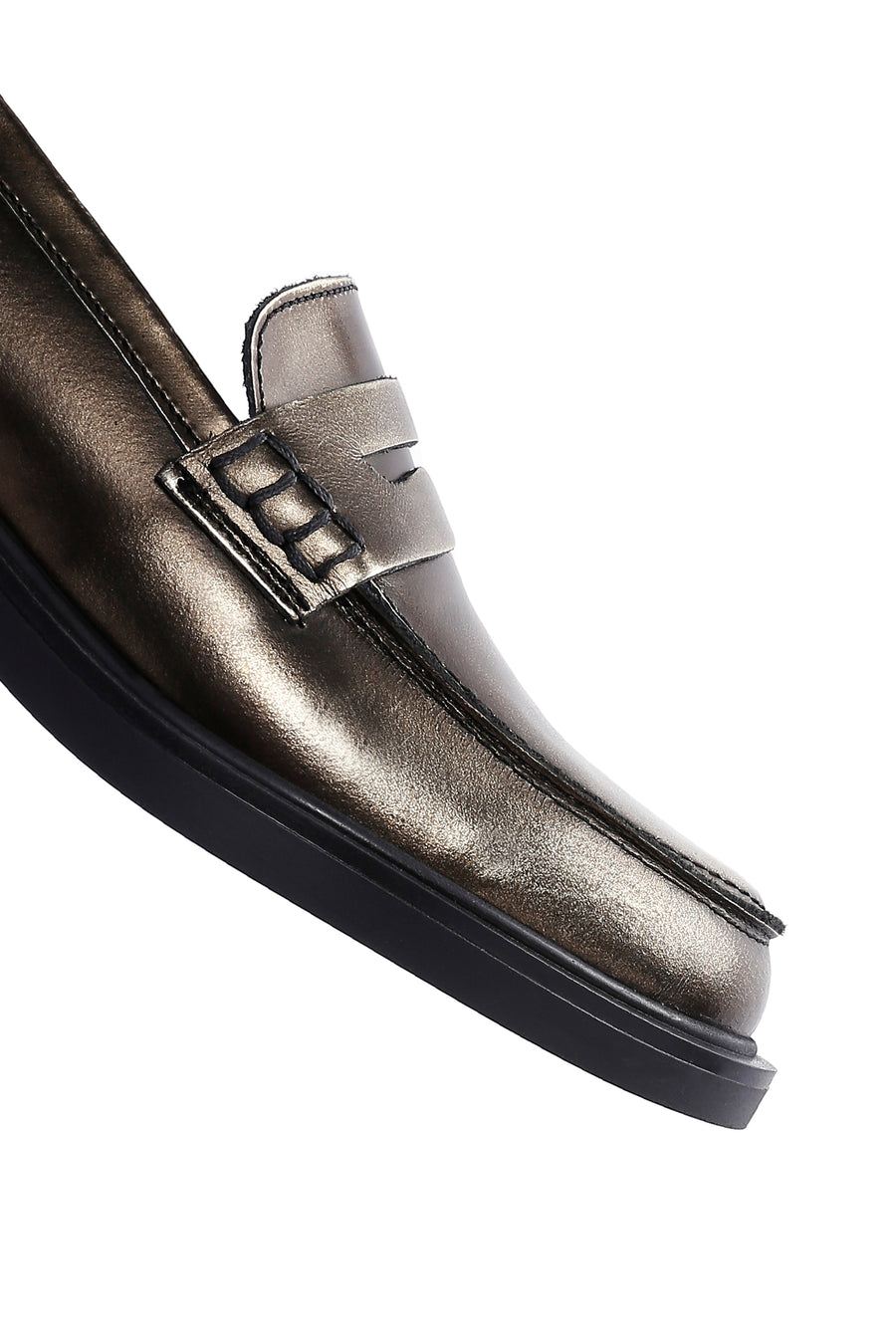 Kadın Altın Deri Casual Loafer