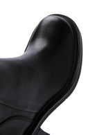 Women's Black Leather Zippered Heeled Boots | Derimod
