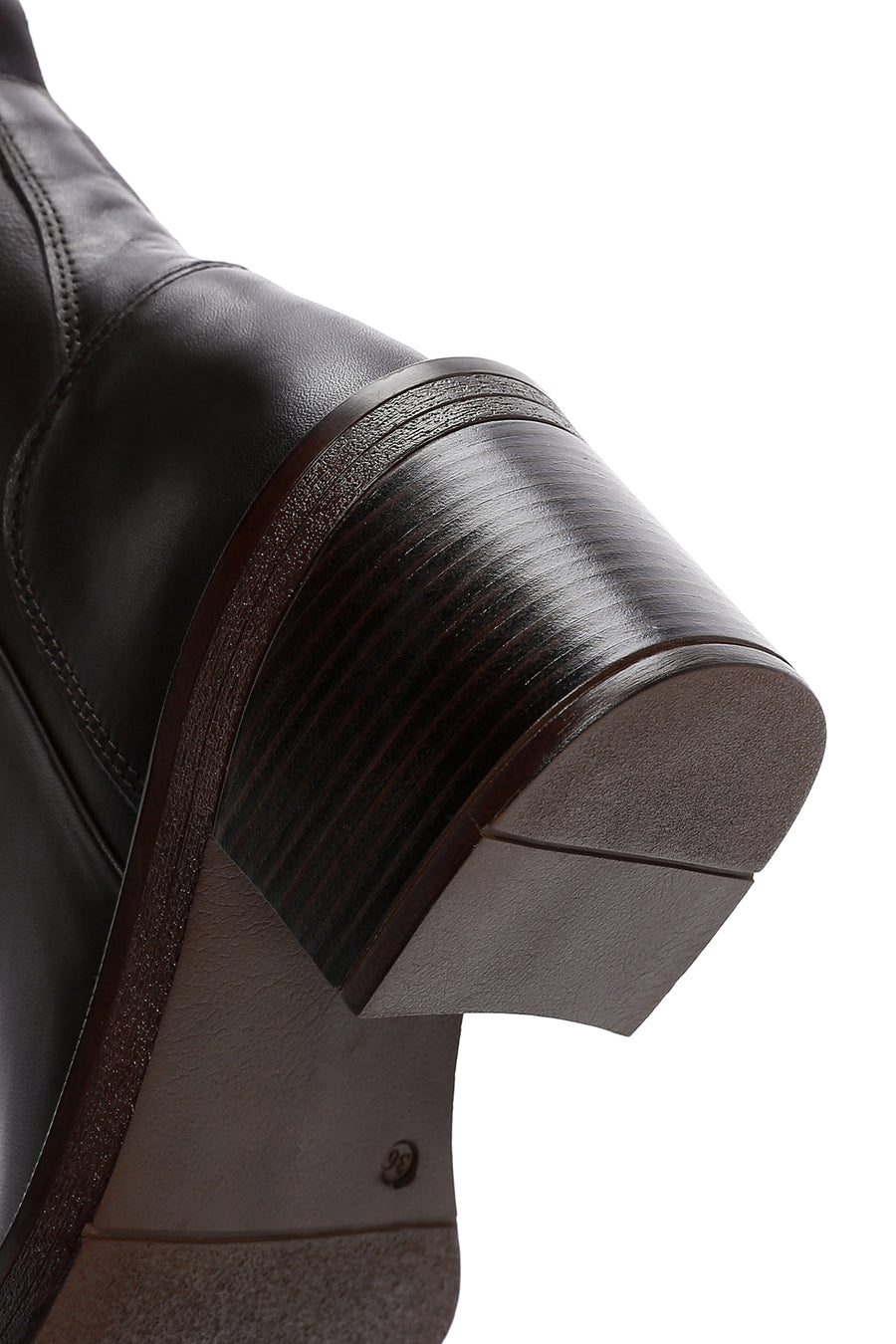 Women's Brown Leather Zippered Heeled Boots