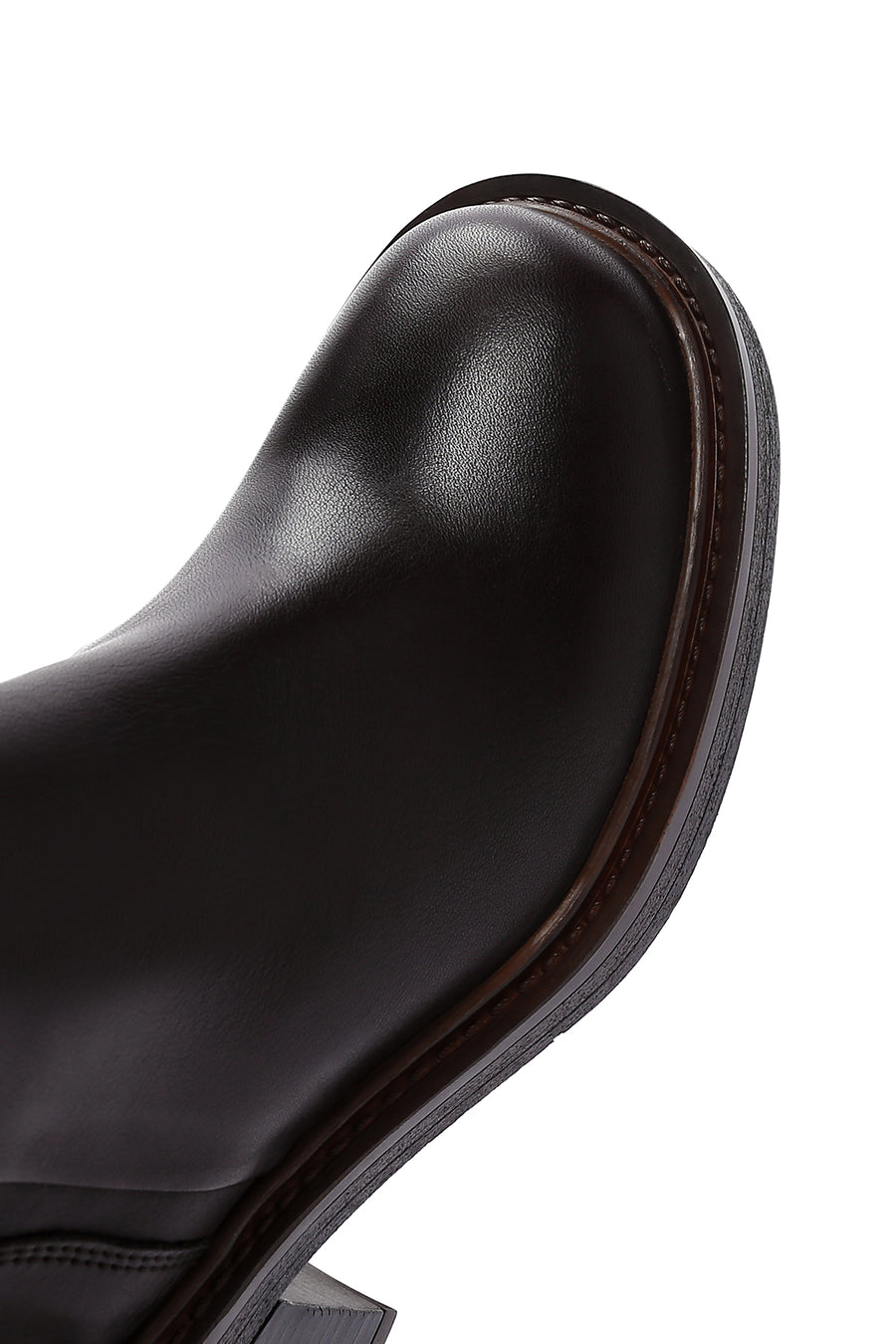 Women's Brown Leather Zippered Heeled Boots