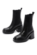 Kadın Siyah Deri Topuklu Chelsea Bot | Derimod