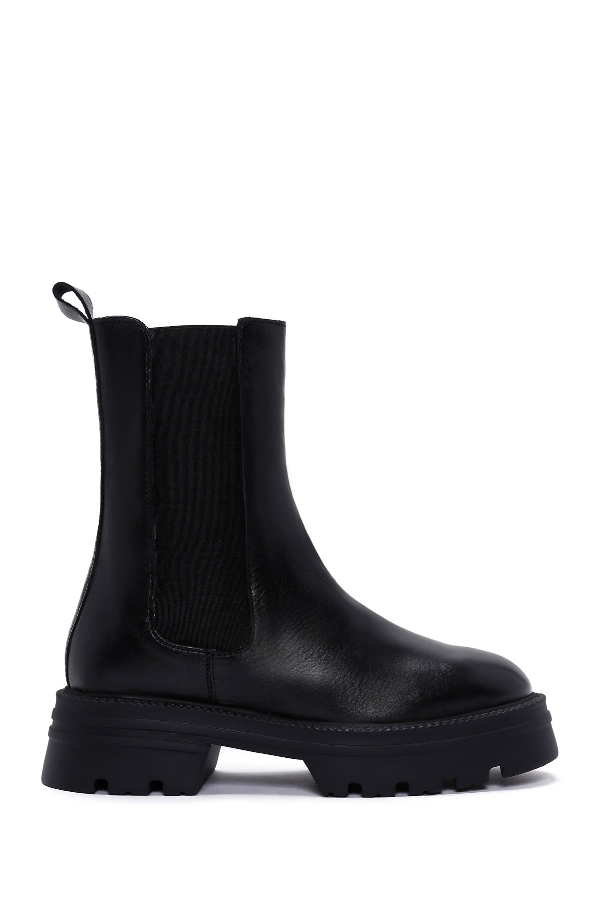 Women's Black Leather Chelsea Boots 23WFD551318 | Derimod