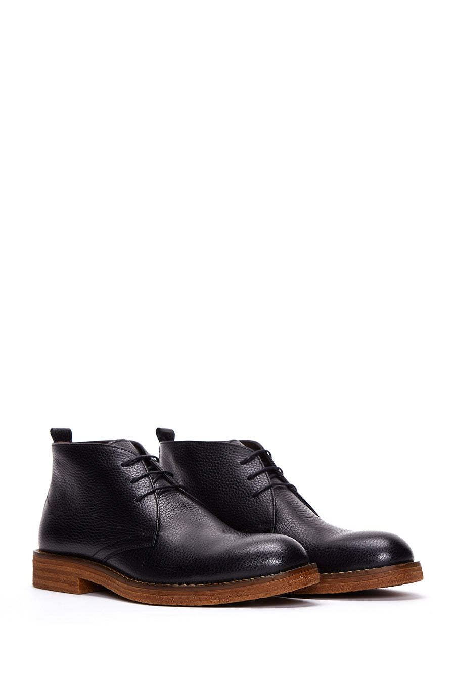 
Men's Black Lace-Up Leather Casual Boot
