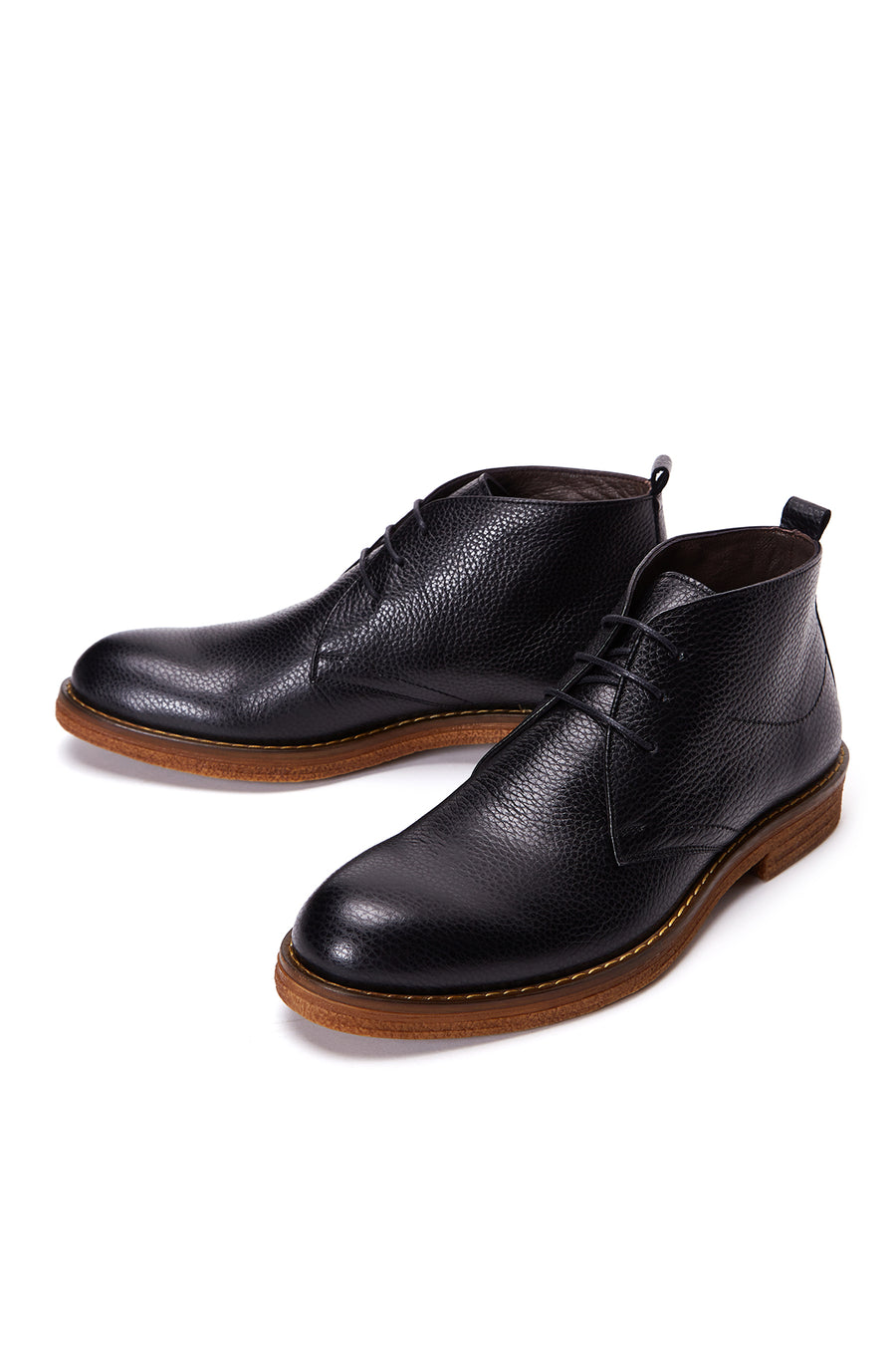 
Men's Black Lace-Up Leather Casual Boot
