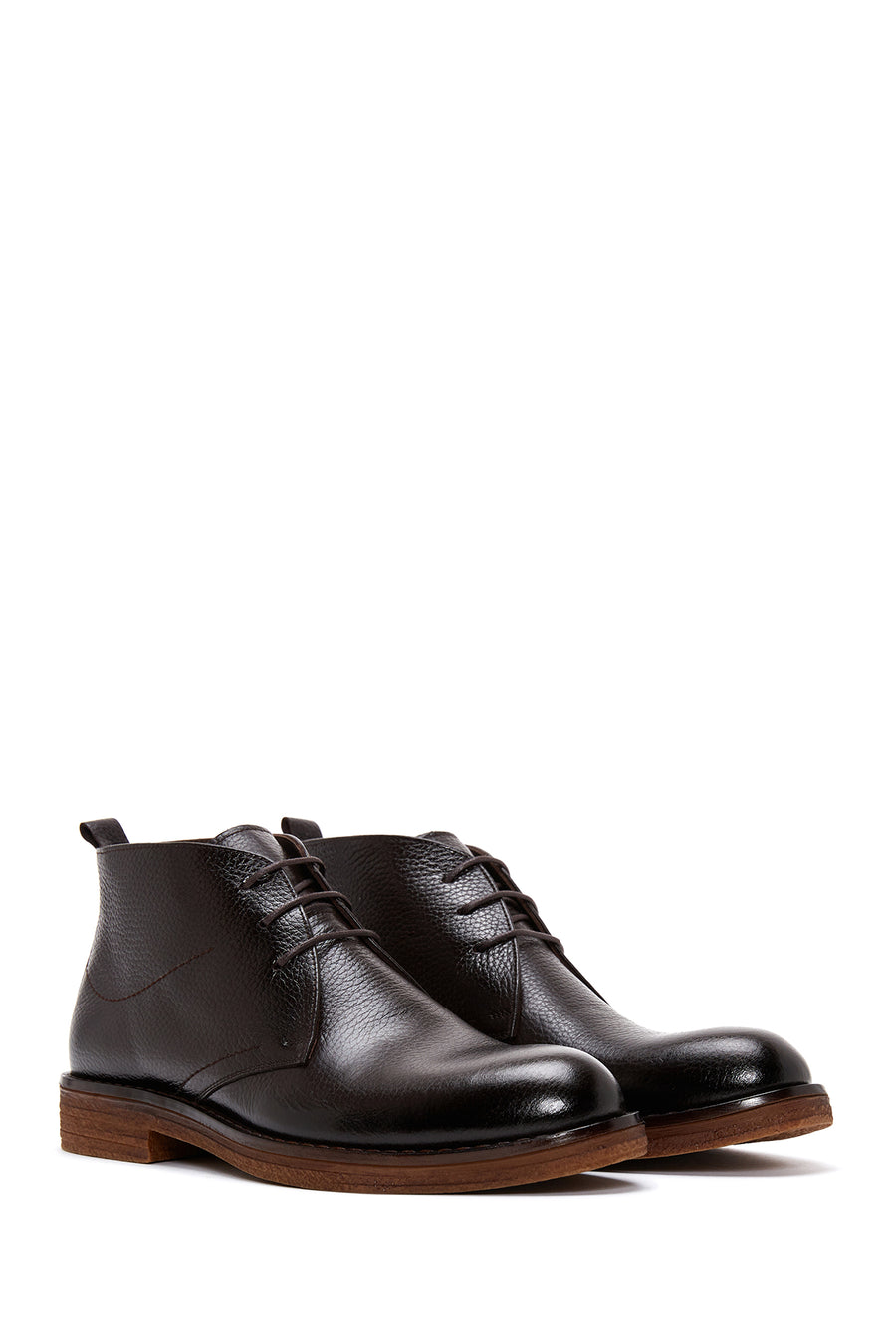 Men's Brown Lace-Up Leather Casual Boots