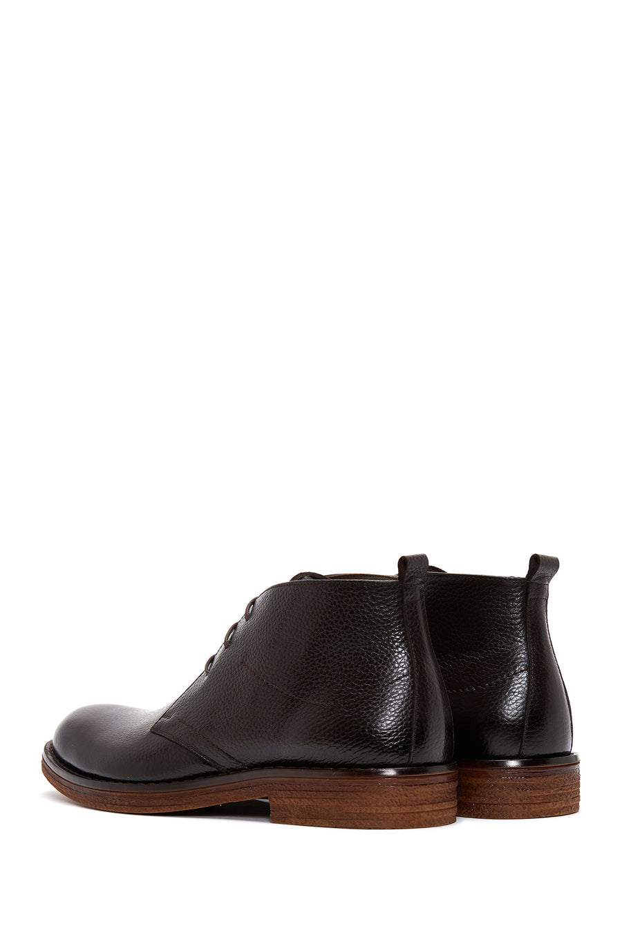 Men's Brown Lace-Up Leather Casual Boots