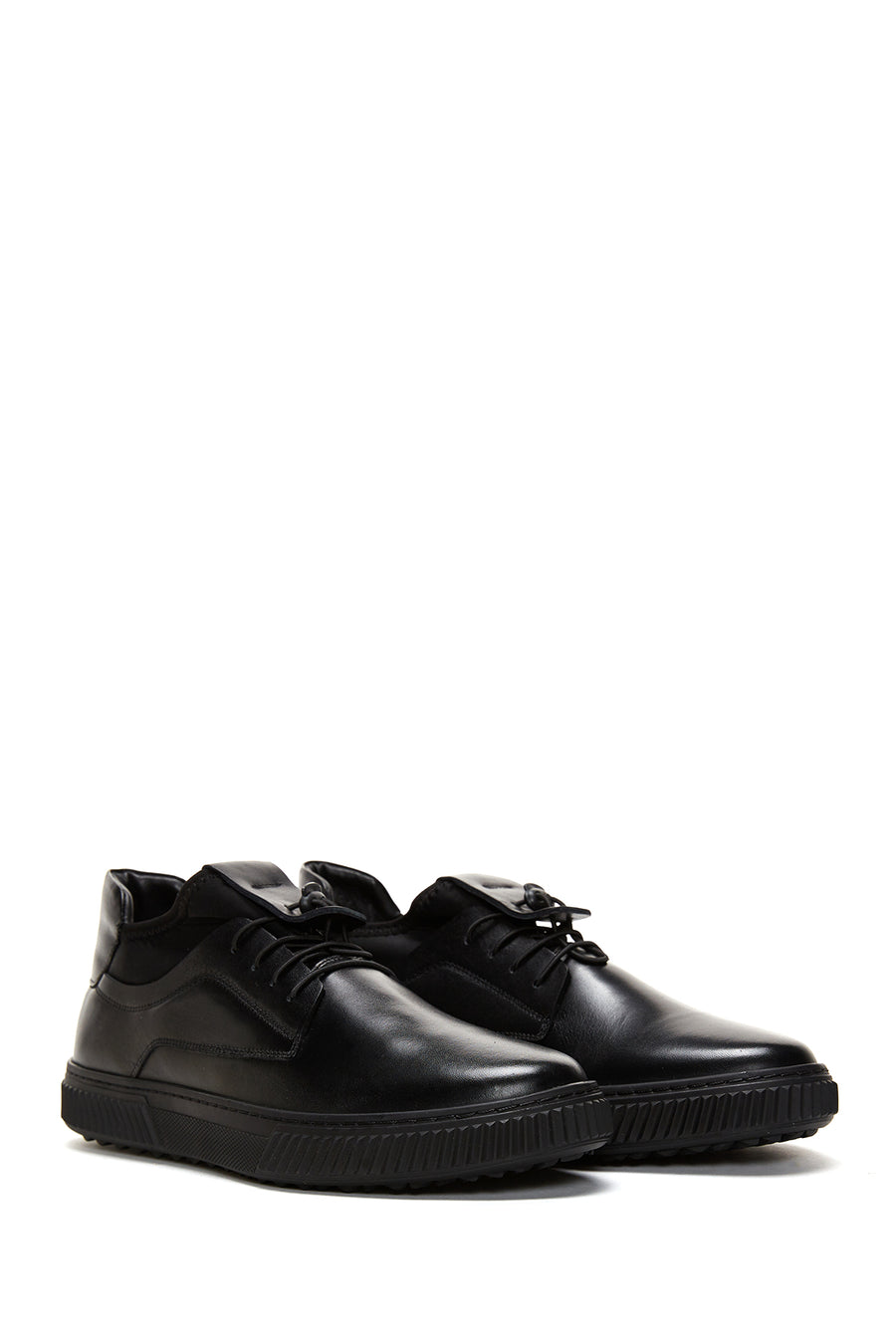 Men's Black Leather Casual Sneaker