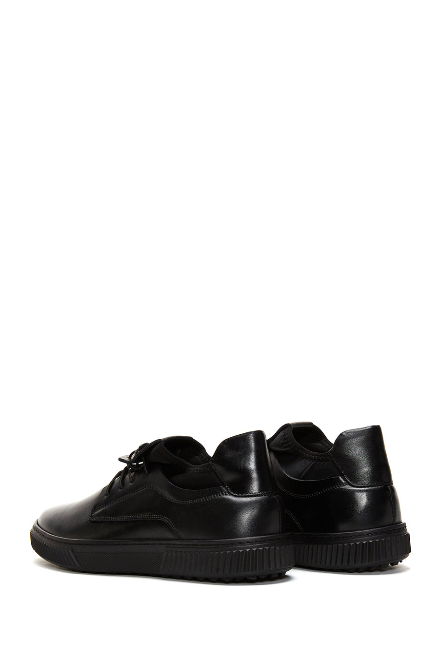 Men's Black Leather Casual Sneaker