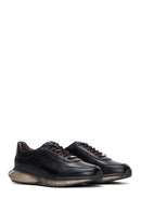 Men's Black Leather Sneaker | Derimod