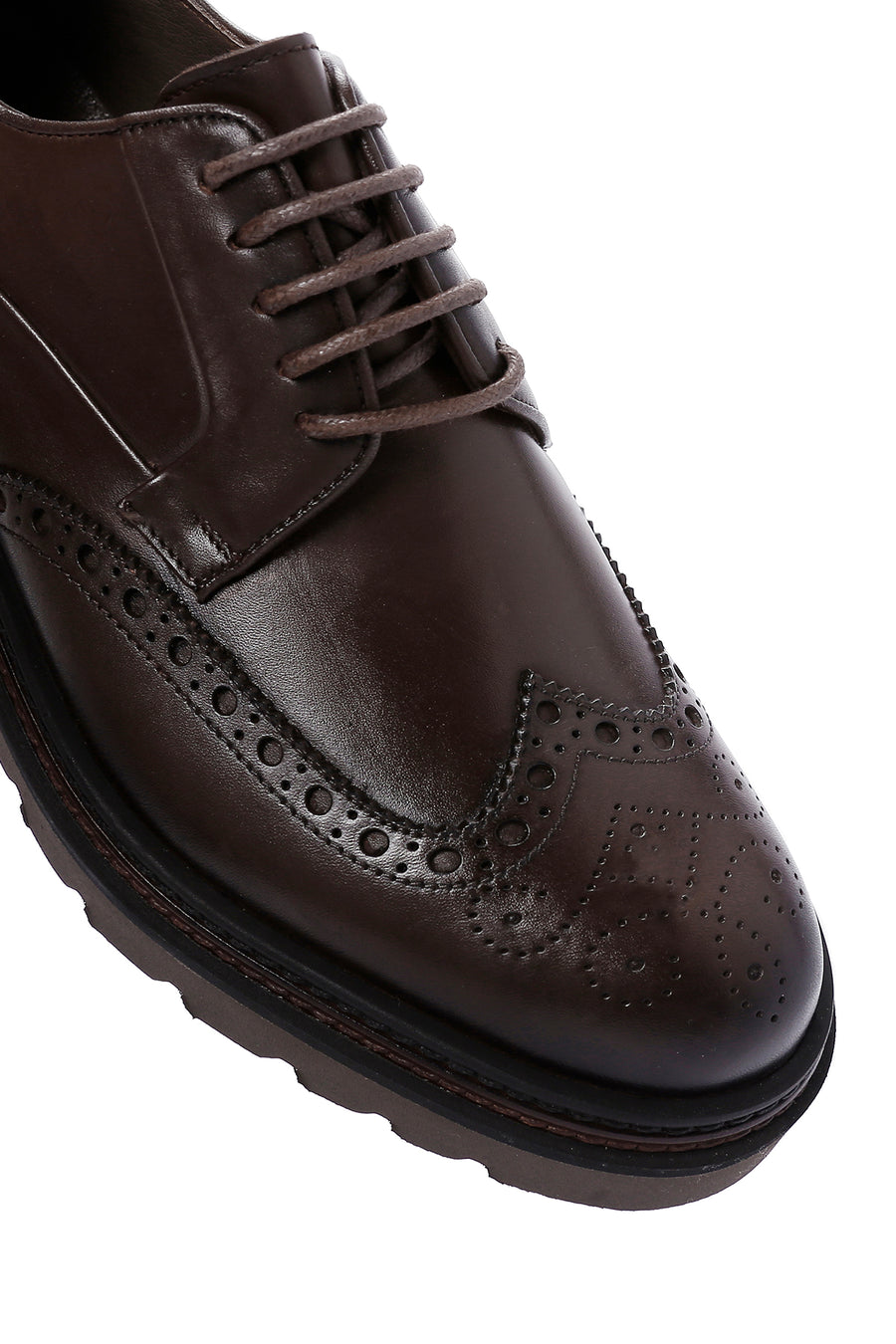 Men's Brown Leather Thick Soled Casual Shoes