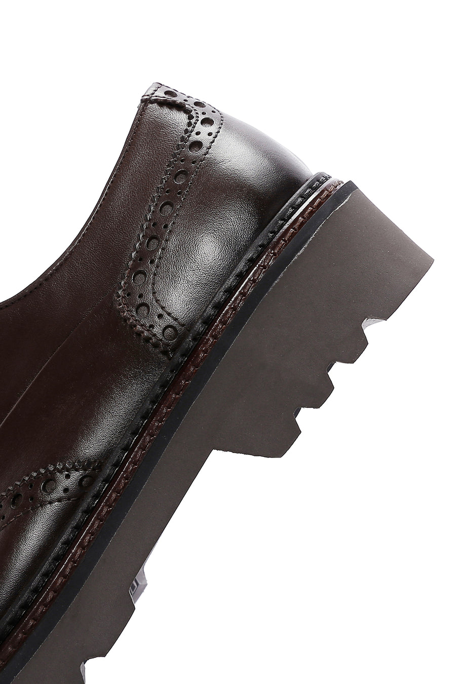 Men's Brown Leather Thick Soled Casual Shoes